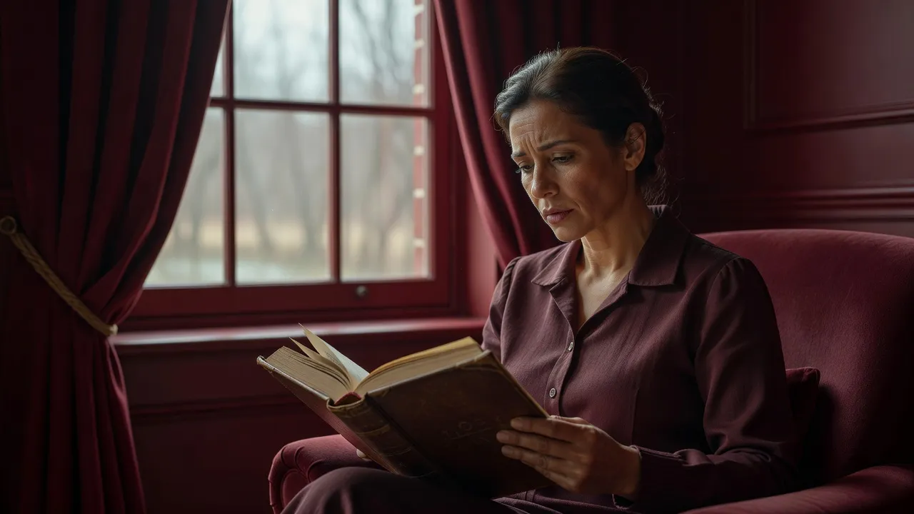 Lecteur tenant un livre ancien près d'une fenêtre, lumière douce, ambiance contemplative